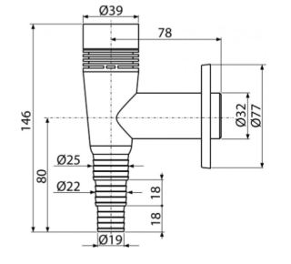 Сифон для стиральной машины AlcaPlast с вентиляционным клапаном наружный белый APS5